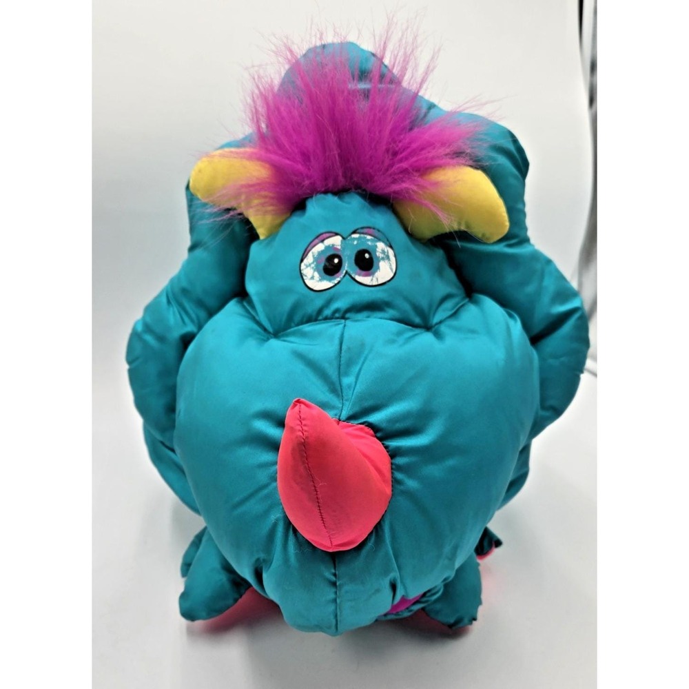 VTG Fisher Price Big Things Puffalump Triceratops Dinosaur Plush Stuffed Animal